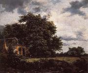 Jacob van Ruisdael Cottage under the trees near a Grainfield china oil painting reproduction